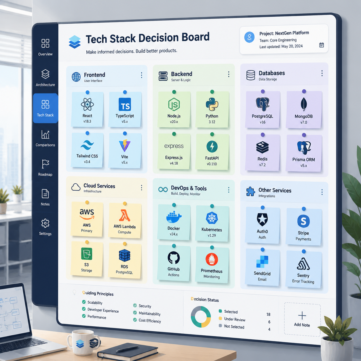 tech stack decision board